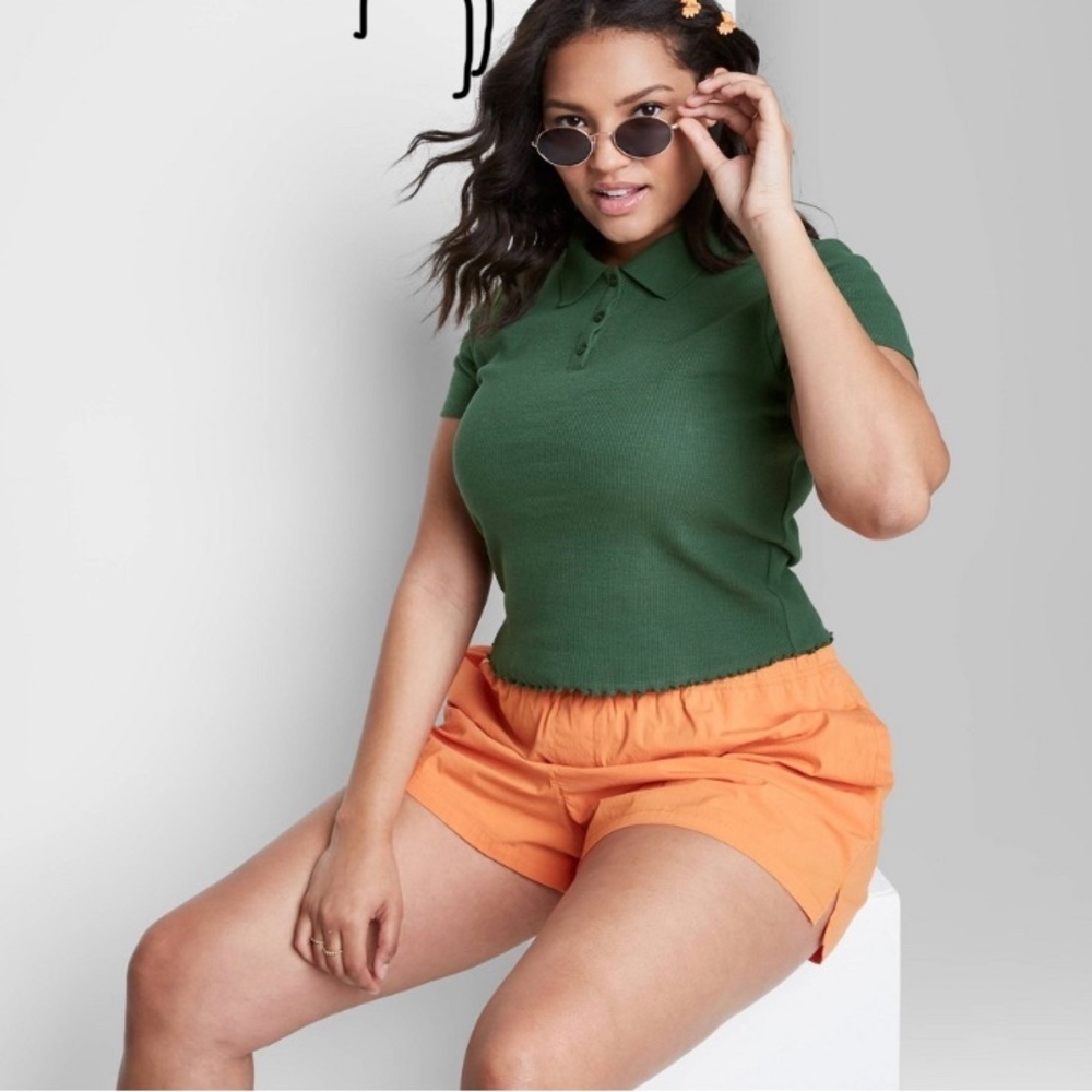 Women’s Wild Fable Button Down Crop Top Polo